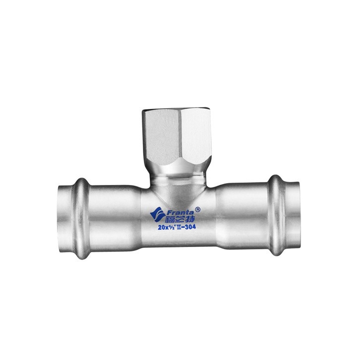 V-образен тройник с вътрешна резба от неръждаема стомана